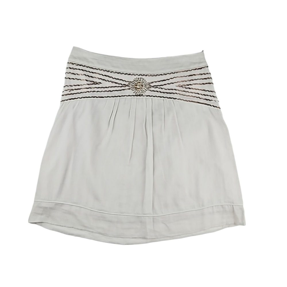 Gold Beaded Vintage Cream Color Skirt